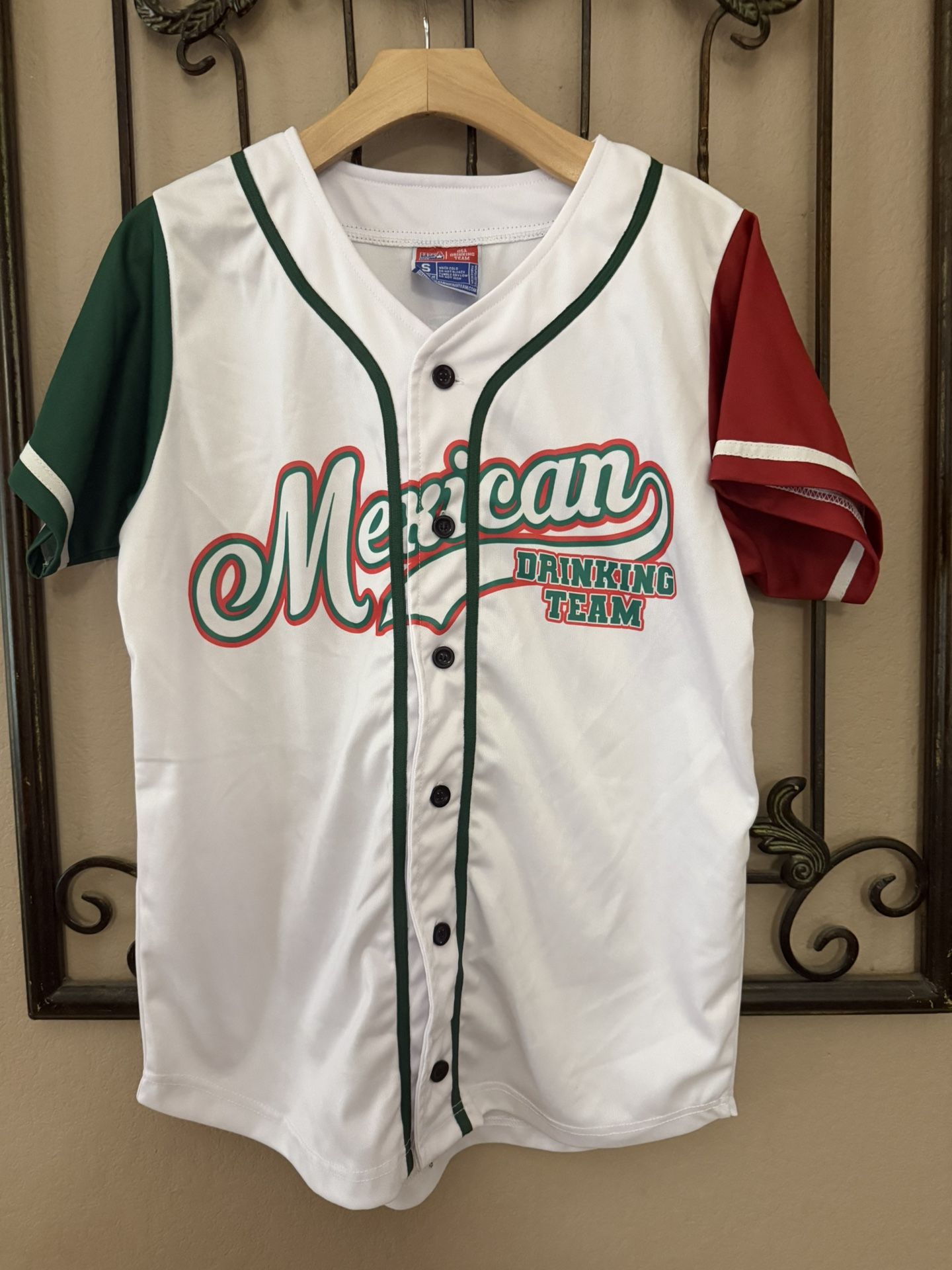 Mexican Drinking Team Baseball Jersey Size Small