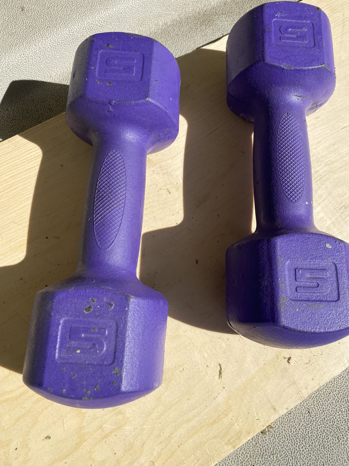 Set Of 5lb Dumbbells Five Pounds.
