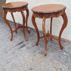Pair Of Wooden Antique Tables For Sale