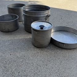 Vintage antique Metal nesting aluminum Camping Cookware Set- made in Japan