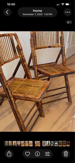 Pair Bamboo Foldng Chairs