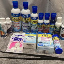 AQUARIUM HEALTH SUPPLIES and CHEMICAL LOT, Mostly New or Lightly Used, Willing To Separate 