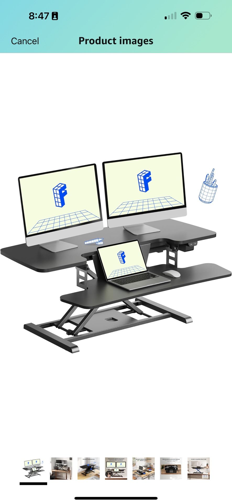 Brand New Standing Desk Converter – Electric Lift, 40” FlexiSpot