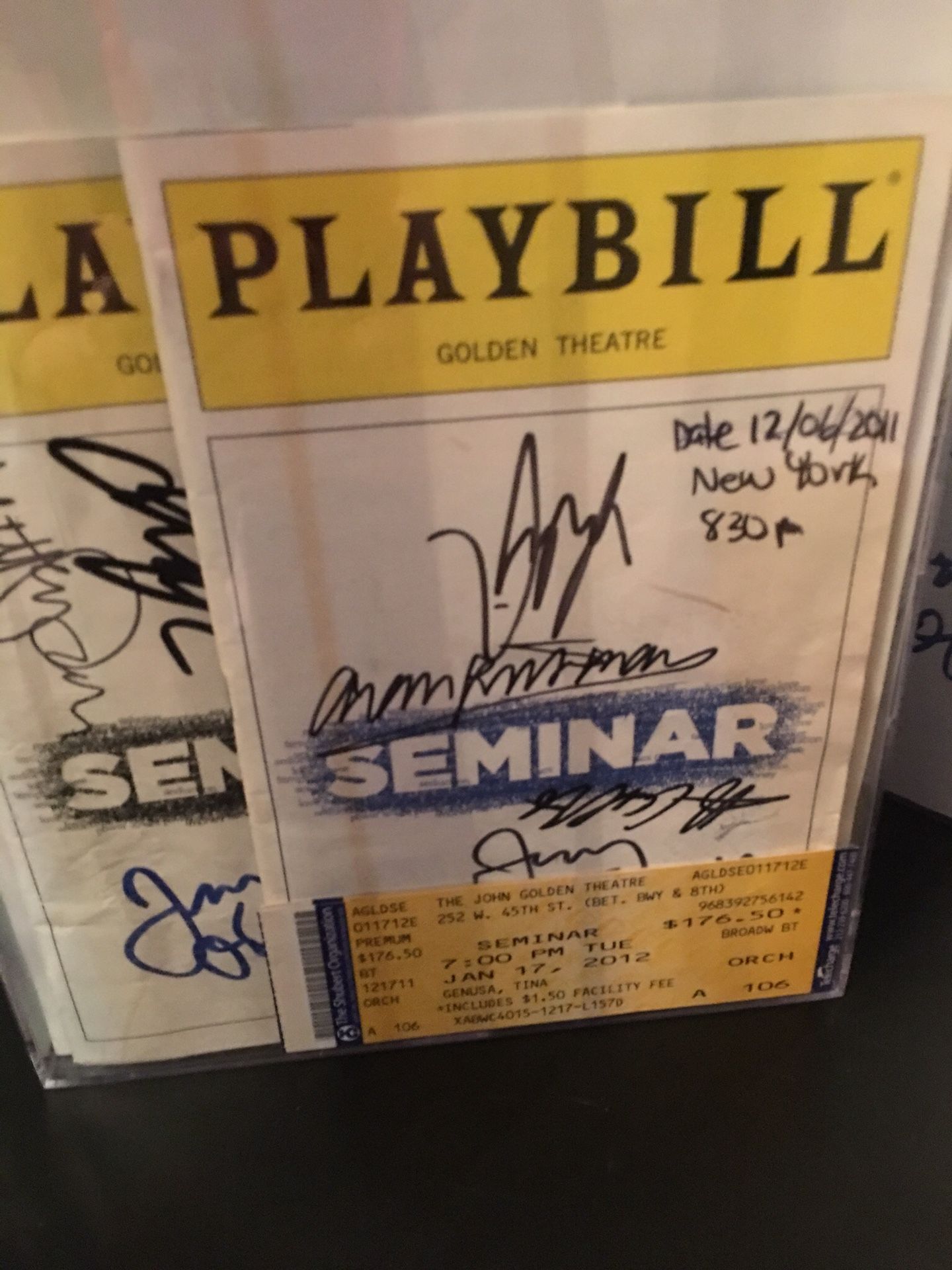 Sign play book from Broadway way play Seminar