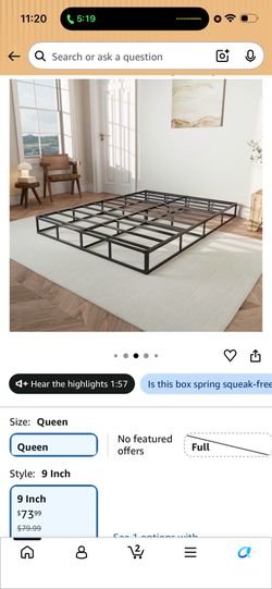 Metal queen size box frame