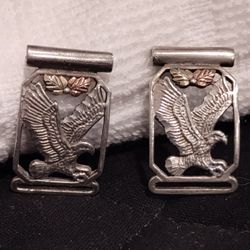 Sterling Silver 12k Black Hills Gold Eagle Watch Pendents 