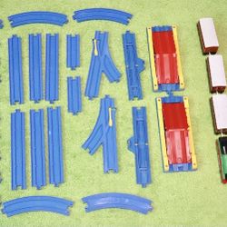 Percy the train with train tracks and storage bin