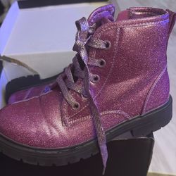 Glitter Purple Combat Boots 