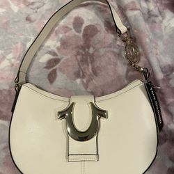 True religion white shoulder bag