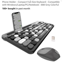 Wireless Keyboard & Mouse Set w/Phone Holder