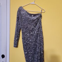 NEW Gray Sequin Party Dress