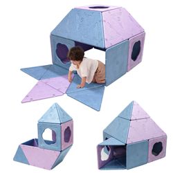 Asweets 18-Piece Magnetic Fort Building Kit for 3+ Kids