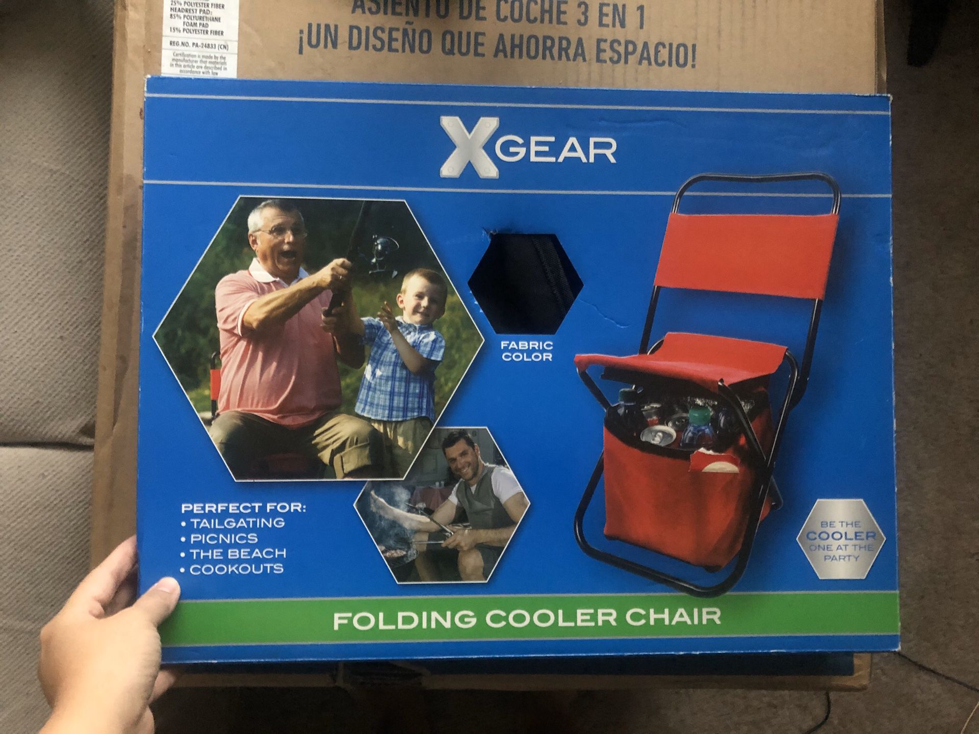 Folding cooler chair