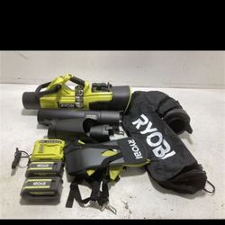 RYOBI 40V HP Brushless 100 MPH 600 CFM Cordless Leaf Blower/Mulcher/Vacuum with (2) 4.0 Ah Batteries and Charger