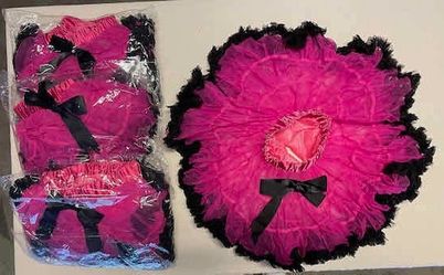 🎀 BRAND NEW Girls’ Pink & Black Ruffle Tutu Skirts – Ages 3–5 🎀
