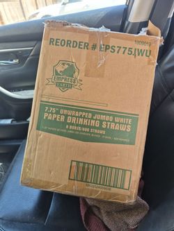 Jumbo white paper drinker straws