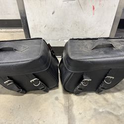 River Road Leather Motorcycle Bags w/ Mounting Brackets