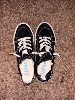 Black slide- on shoes size 7