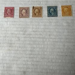 United States 1917 -22 Rotary Pef 10 Coil Used Set Of Stamps 492-497