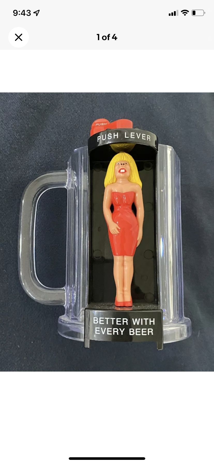 Vintage Novelty Funny - Better With Every Beer - Plastic Talking Beer Mug - 2013