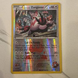 Team Magma's Zangoose 22/34 Reverse XY Double Crisis Pokemon Holo Foil Nice! LP