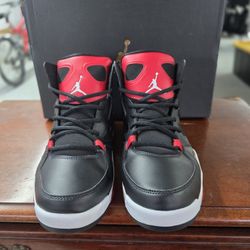 Jordan Flight Club '91 Black/Red Basketball Shoes Size 9.5