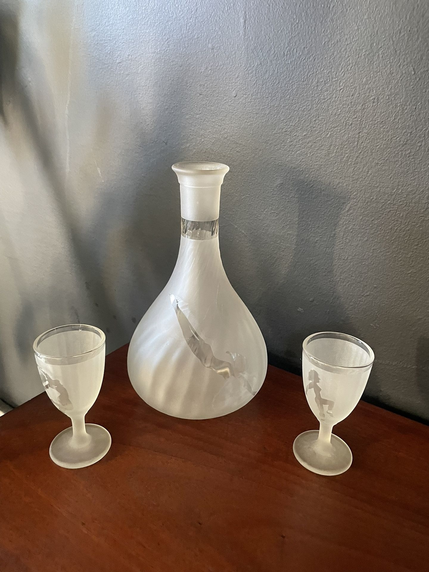 Vintage 60’s Naked Lady Sherry Decanter Set - White elephant Gift