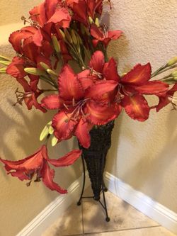 Pier 1 tall vase with flowers