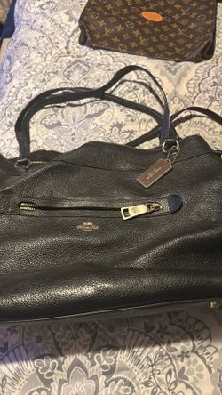 Coach black leather handbag