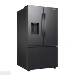 NEW SAMSUNG REFRIGERATOR STAINLESS STEEL in BLACK.     Model#: RF263BEAESG
