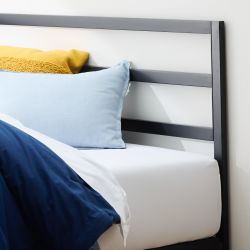 Gap Home Metal Horizontal Lined Headboard, Black, King Black - King