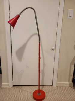 Red Metal Adjustable Floor Stand Lamp