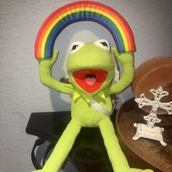 The muppets kermit frog rainbow connect plush Disney with tags