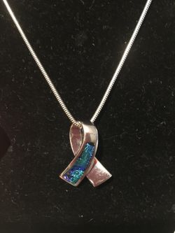 925 Italy Snake necklace with silver Ribbons charm 9 grams 16 inches $20