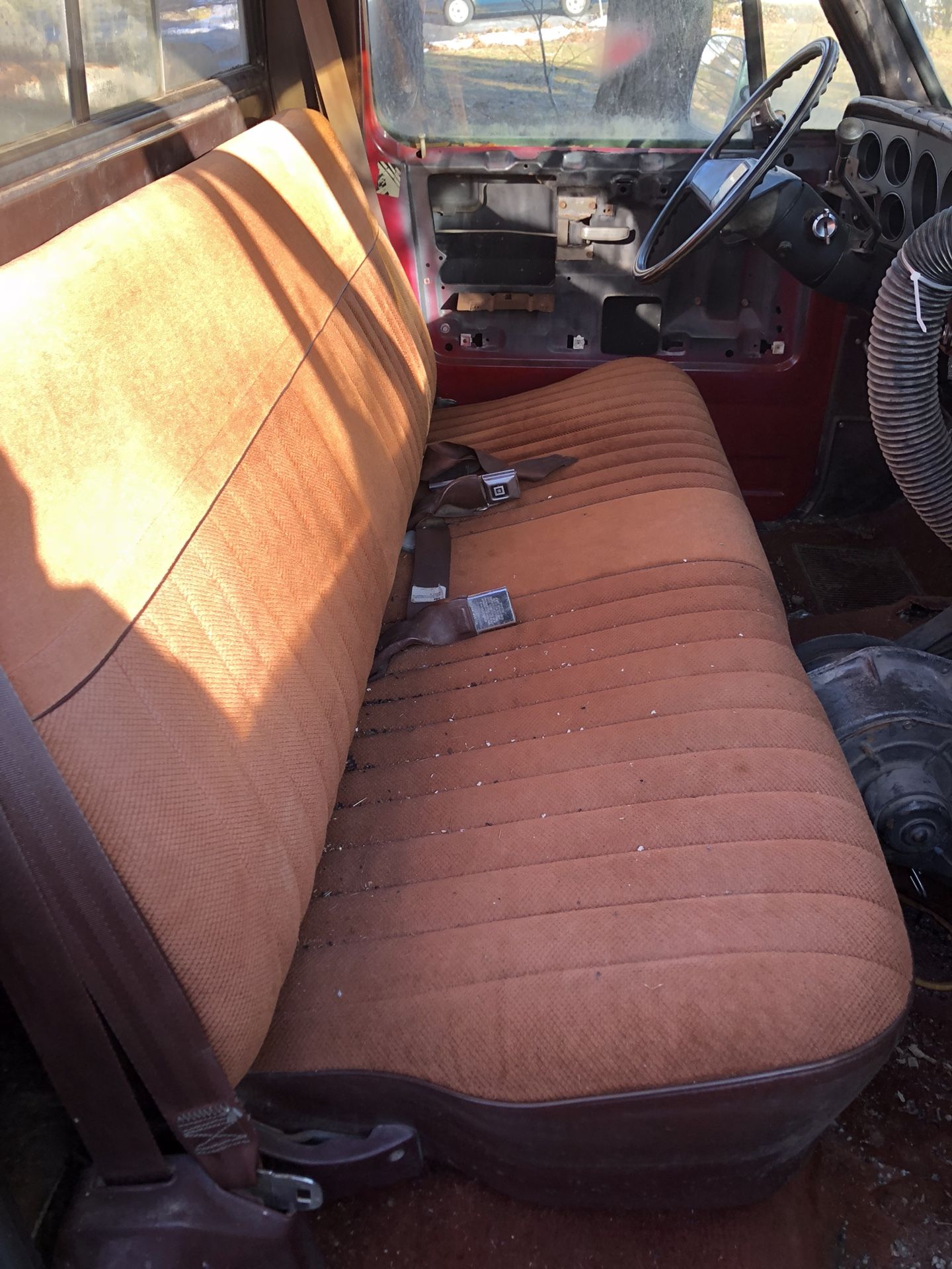 Square body Chevy truck bench seat