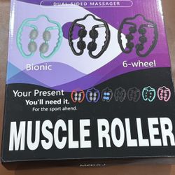 Brand New Upgraded Six-Wheel Muscle Roller - Arm & Leg Massager, Forearm & Calf Roller