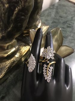 Beautiful double finger American Diamond (cz) ring new