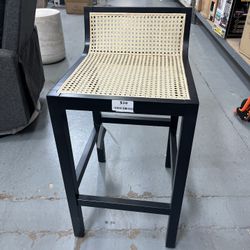 SAFAVIEH Saito Low Back Cane Bar Stool - 16" W x 20" D x 38" H - Black/Natural