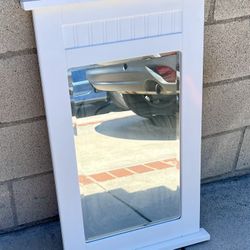 White Framed Bathroom Mirror