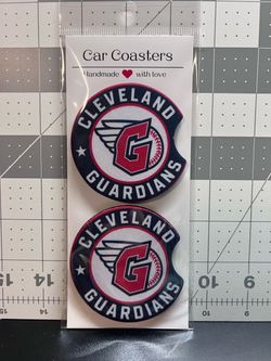 Cleveland Guardians Handmade Car Coasters Set of 2