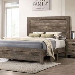 NATURAL TONE FINISH QUEEN SIZE-BED-FRAME-CAMA