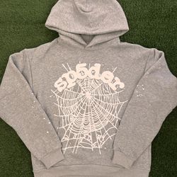 Sp5der grey hoodie with white graphics #sp5der