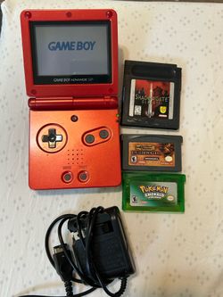 Nintendo Gameboy Advance SP Red with charger and 3 games