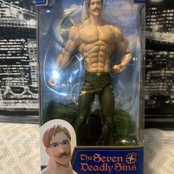 The product is a McFarlane Toys action figure of Escanor from the anime series The Seven Deadly Sins