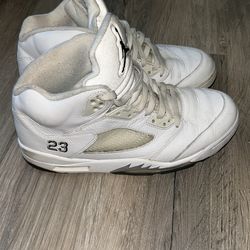 Jordan 5s metallic white