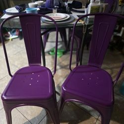 Purple Metal Chair Set