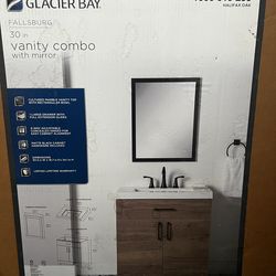 NEW IN BOX VANITY AND MIRROR COMBO