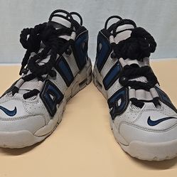 Nike Air More Uptempo FJ1 Kids' Sneakers Grey Blue Black Size 7Y