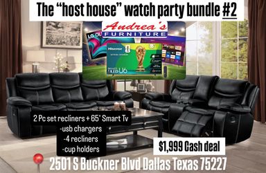 2 pc recliners + free Tv