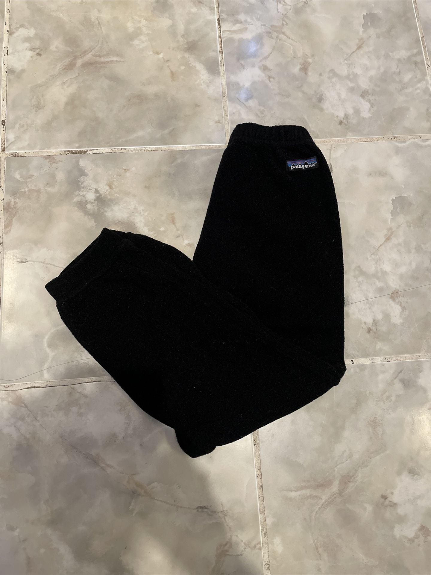 Patagonia Kids M SZ 10 Micro D Joggers Black Capilene Polyester Pants Warm Cozy